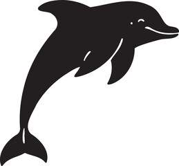 Dolphin silhouette vector artwork, cute dolphin