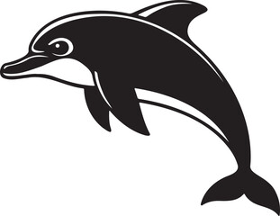 Dolphin silhouette vector artwork, cute dolphin