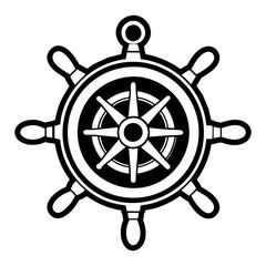 Obraz premium A filled style icon of ship helm symbol