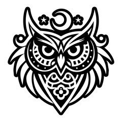 A glyph style icon of nocturnal tattoo