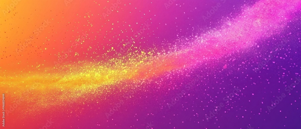 Poster vibrant explosion of color dust particles abstract background graphic design element gradient effect