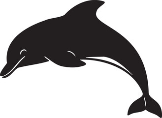 Dolphin silhouette vector artwork, cute dolphin