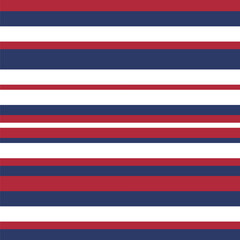 Patriotic Stripes Seamless Pattern. 4th of July, USA Independence day, Americana Backdrop. Vector Template For Fabric, Textile, Wallpaper, Wrapping Paper