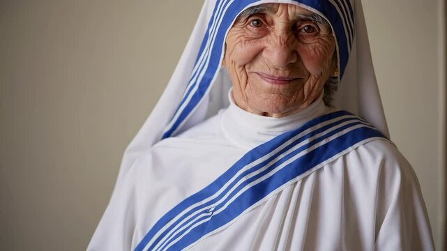 Mother teresa smiling portrait montage