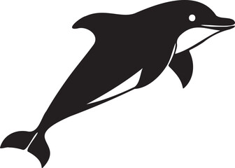 Dolphin silhouette vector artwork, cute dolphin