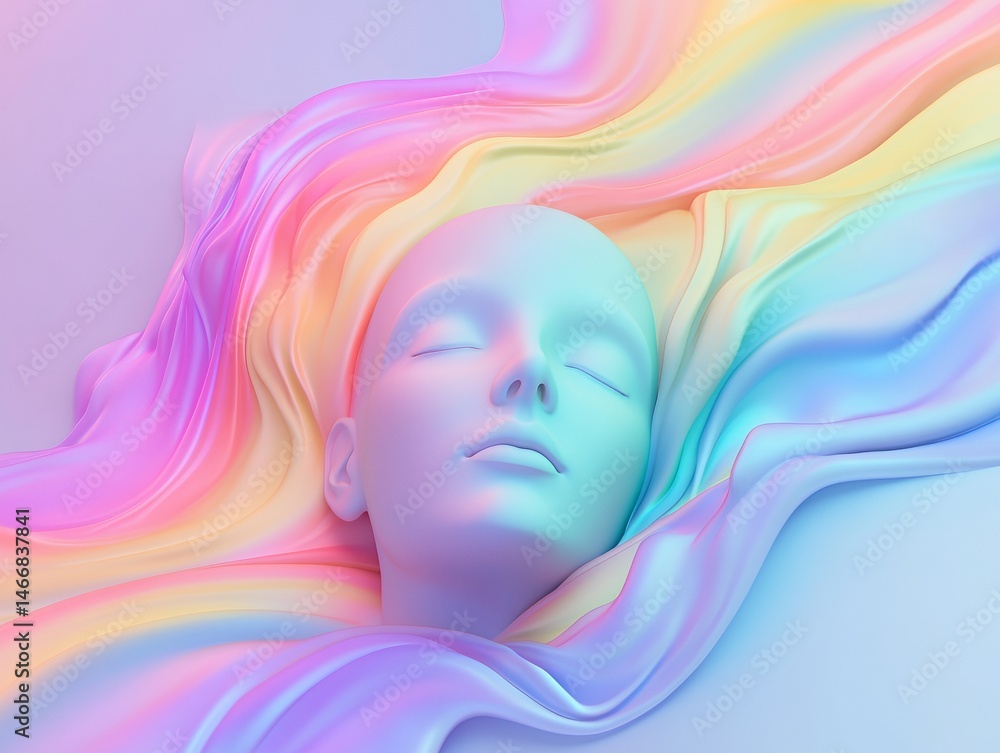 Poster dreamlike abstract background with soft colors creating a calming atmosphere for creative projects