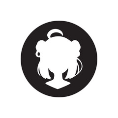 Fototapeta premium silhouette head boy anime avatar image vector illustration