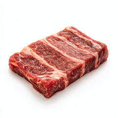 Fototapeta premium Raw Beef Short Ribs: Fresh Cut of Marbled Meat on White