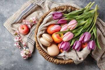 Fresh spring treats in a basket