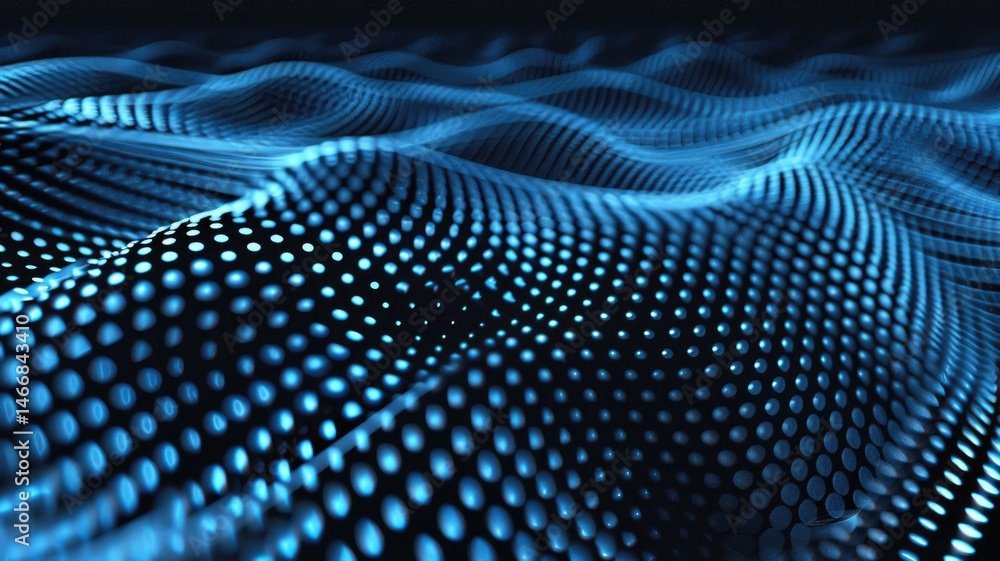 Poster abstract picture of neon light particle with digital technology style design connecting become dynam