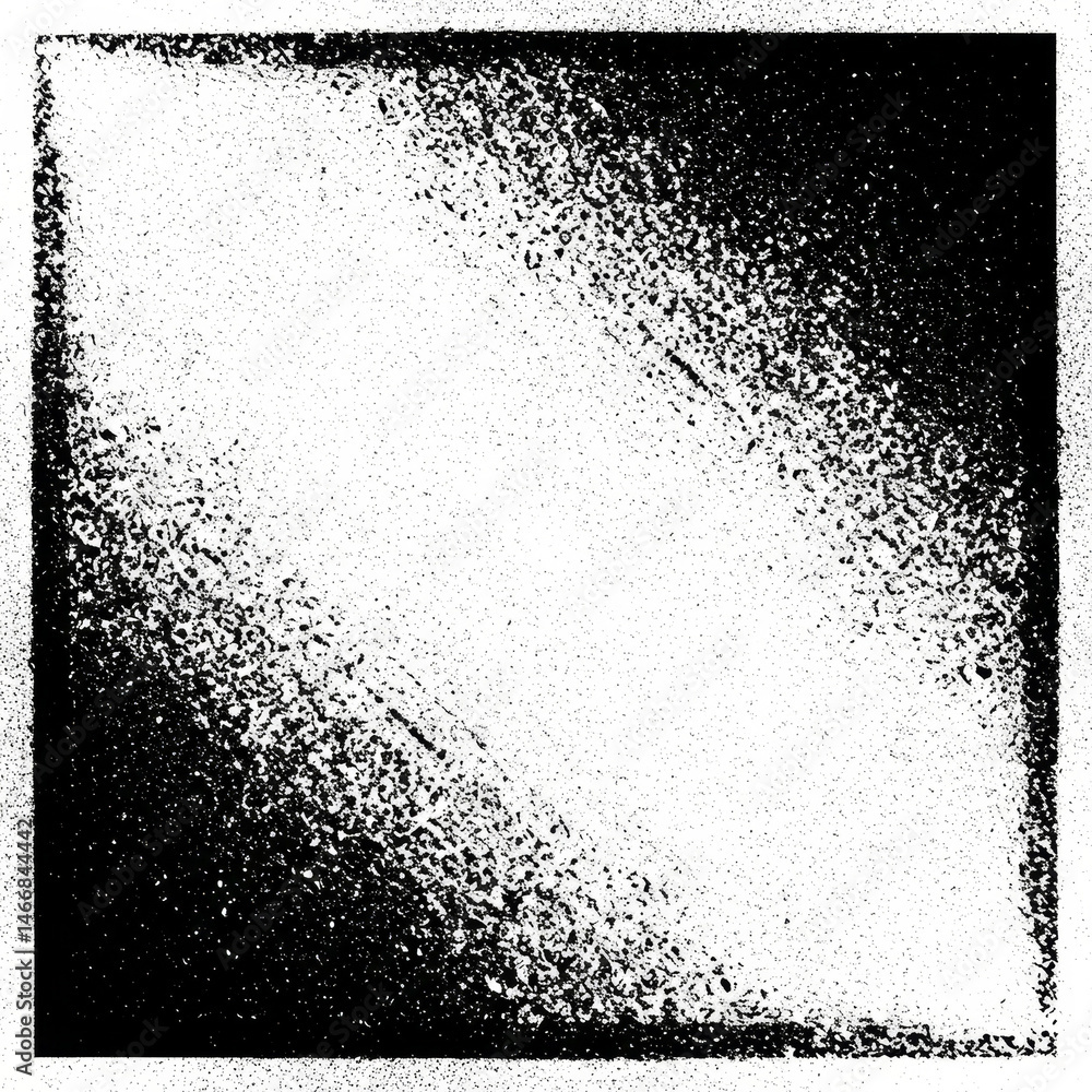 Poster abstract black and white speckled design with a diagonal gradient effect. geometric shape with a tex