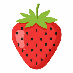 Obraz premium Strawberry with leaf