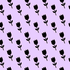 Tulip Pattern Seamless Design Floral Pattern Seamless Flower Pattern