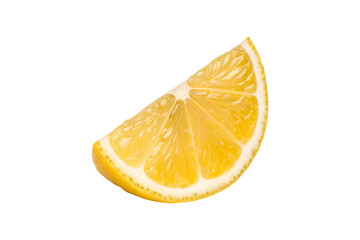 Vibrant Lemon Wedge Floating in Space with a Minimalist Gray Backdrop transparent background
