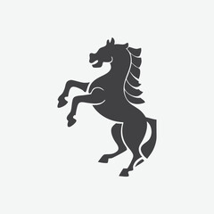 Fototapeta premium Black Horse Standing Tall – Powerful Stallion Silhouette Vector