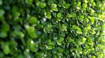 Obraz premium Green Leafy Wall Texture Close Up Nature Background