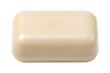 Beige Bar of Soap with Rounded Edges and Embossed Lettering transparent background
