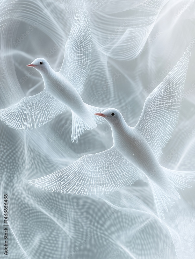 Aufkleber abstract close up of crumpled white paper with soft shadows and textures ideal for backgrounds and t