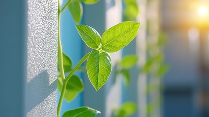 Green Leaves Growing on a Vine in Sunlight