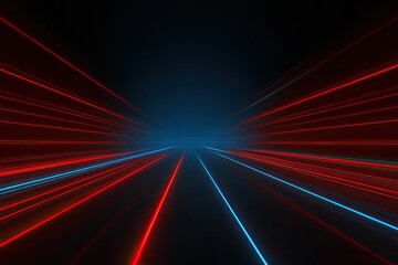 Abstract digital tunnel of vibrant light