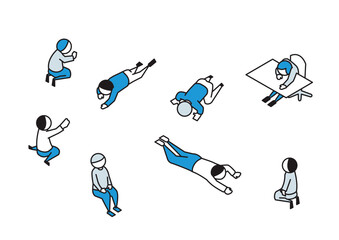 ネガティブな人々のイラストセット