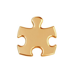Obraz premium Golden Puzzle Piece on a Transparent Background, Symbolizing Problem Solving and Creativity