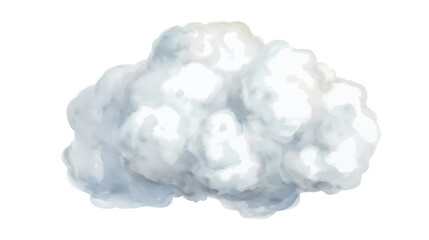 Watercolor cloud on a white background, painted with delicate strokes.
