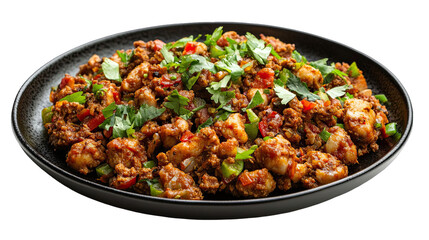 Fototapeta premium Spicy Chicken and Chickpea Dish Recipe and Food Photography isolated on transparent background