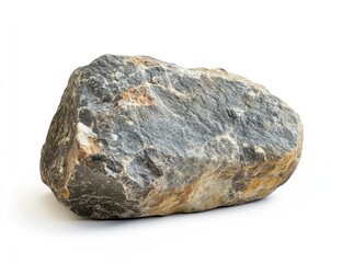 Rough, gray stone, irregular shape,  showing veining