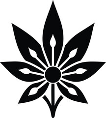 Fototapeta premium Blue Vervain Flower Icon Silhouette Vector Illustration