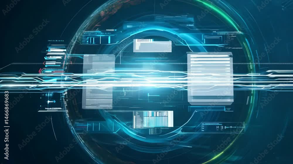 Poster digital hud interface elements screens tech data display 4k.