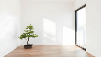 empty room with window and green wall