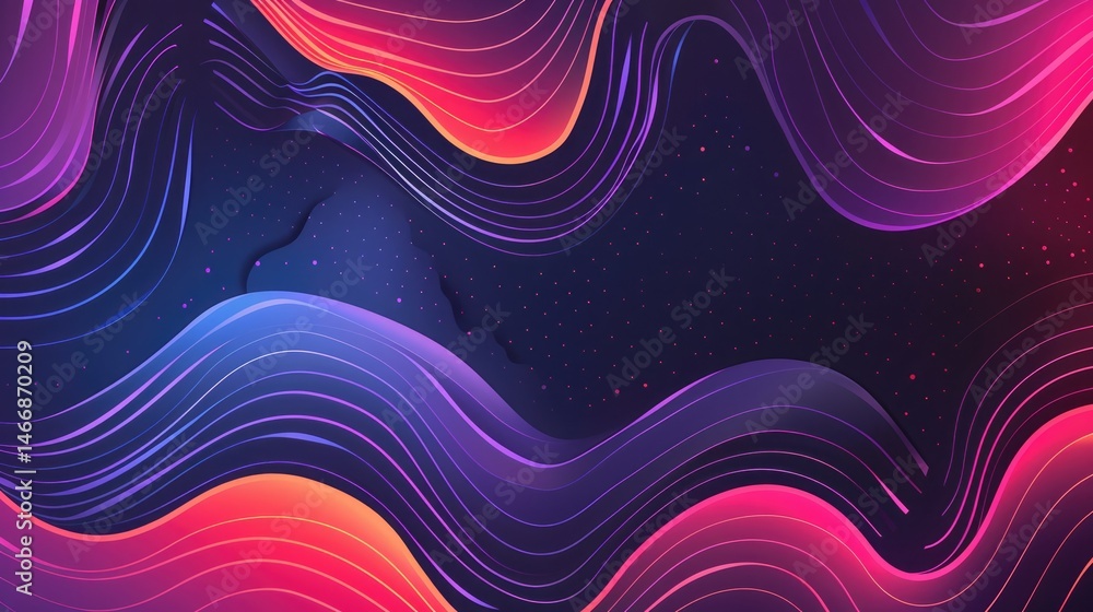 Poster abstract geometric pattern with cubes in dark color tones. background image of glowing color with vi