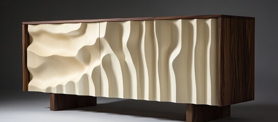 Modern Credenza with Textured Panels