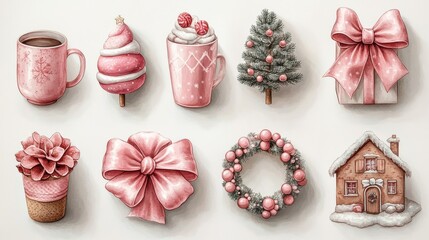 A set of christmas decorations