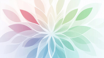 Abstract Flower Petals Radiate with Pastel Colors on White Background Design Element