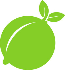 Lime icon Silhouette vector on transparent background