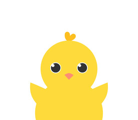 Cute Easter chick isolated on white background. Yellow baby chicken. PNG illustration on transparent background.