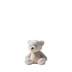 Obraz premium Adorable Plush Teddy Bear Sitting Softly in a Bright Setting for Children and Collectors on transparent background