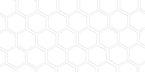 Elegant 3D White and grey out line Geometric hexagon Technology Structure with Polygonal Honeycomb Details, Abstract Visuals, and Luxury Pattern Design Elements for a Contemporary High-Tech Background