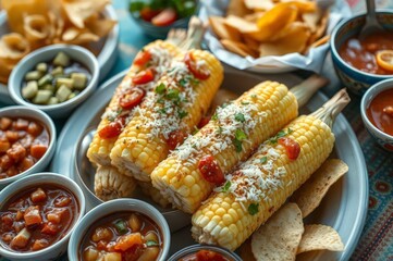 Vibrant Mexican Street Food Spread