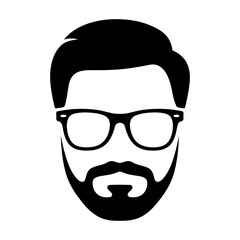 Bearded man with glasses avatar vector graphic