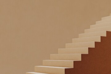 Beige stairs ascending against a tan wall