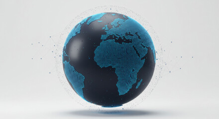 Global digital earth model with luminous connections