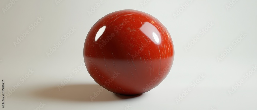 Poster red marble sphere on white surface still life close up studio shot simplicity minimalist design elem