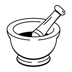 Scientist, researcher, expert, specialist, experiment, biochemist, character, doodle, drawing, sketchy, vector, icon 
A doodle style icon symbolizing mortar and pestle tools
