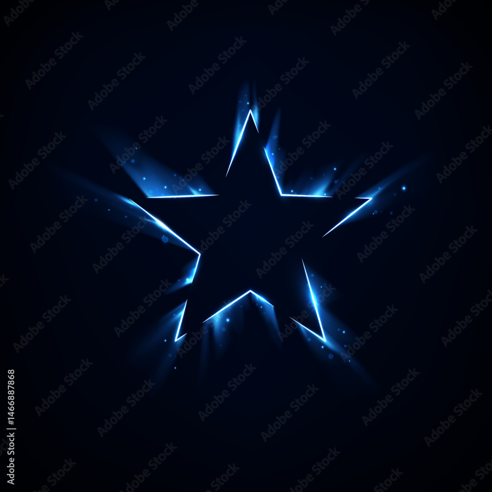 Aufkleber Glowing forms explode into geometric patterns of light. Neon effects create a futuristic and dramatic scene. Great for games or digital sci-fi elements.