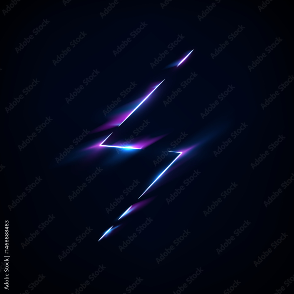 Poster starbursts and lightning effects cut through dark space. neon lines form sharp-edged circles, square