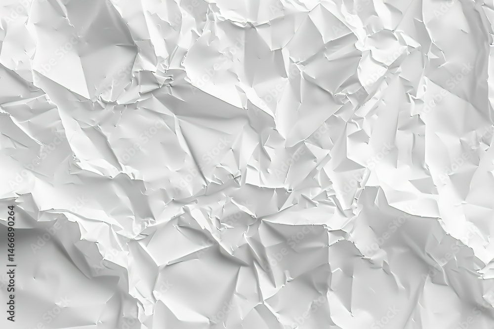 Poster crumpled white paper texture with shadows and highlights for a textured background