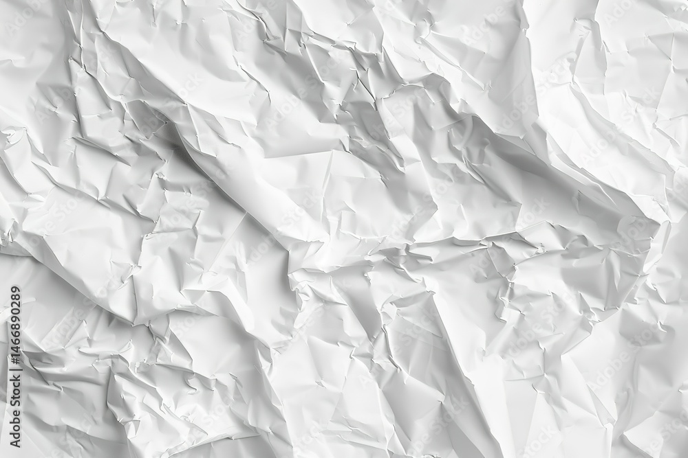 Poster crumpled white surface featuring sharp folds and textured shadows artistic background